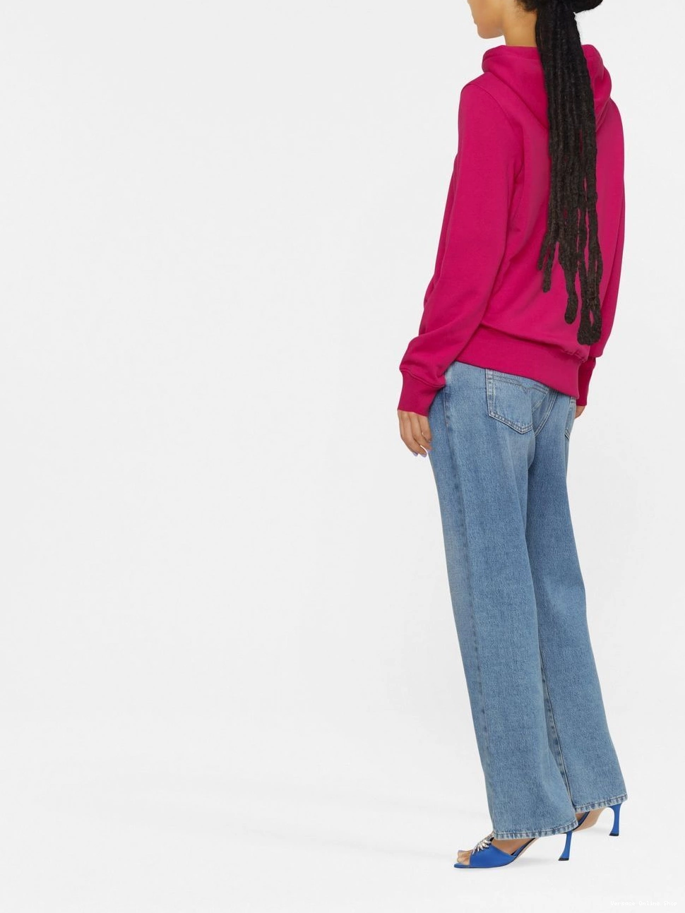 Cheap Women Couture Jeans hoodie cotton glitter-logo Versace 0713